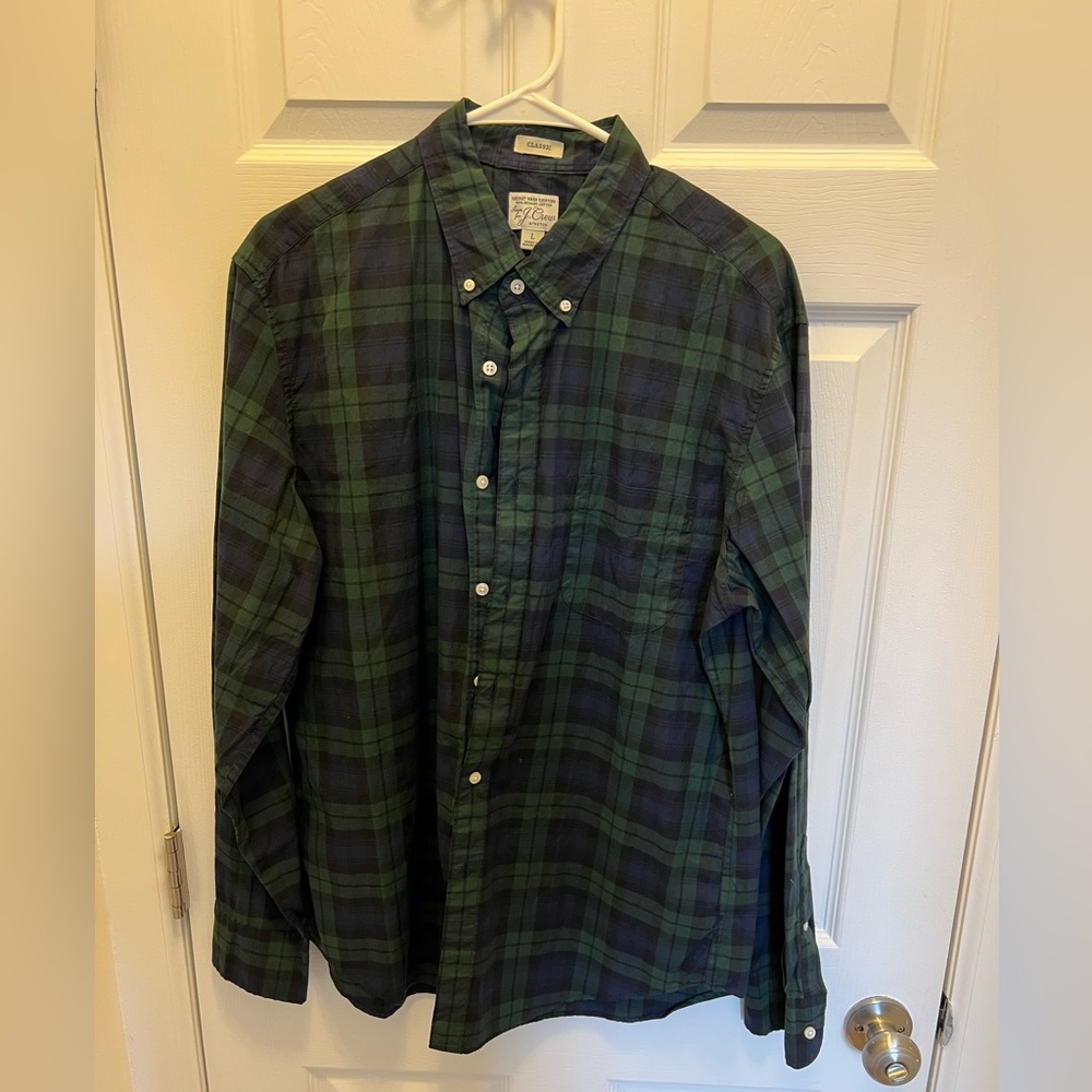 JCrew plaid button down size L